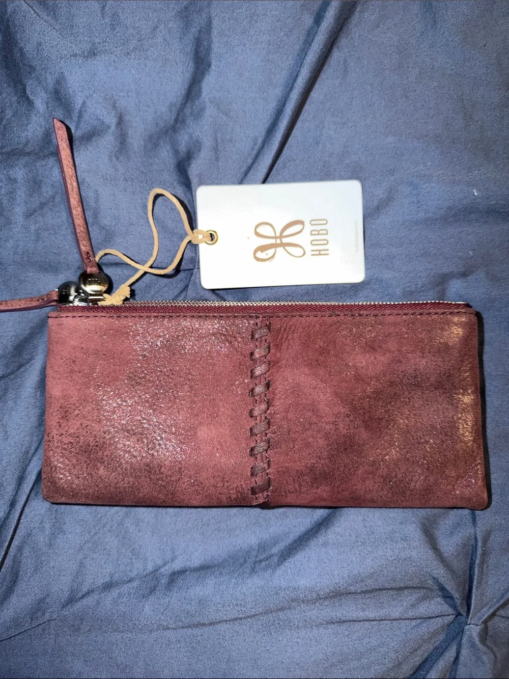 HOBO Bordeaux Plum Leather Wallet Clutch